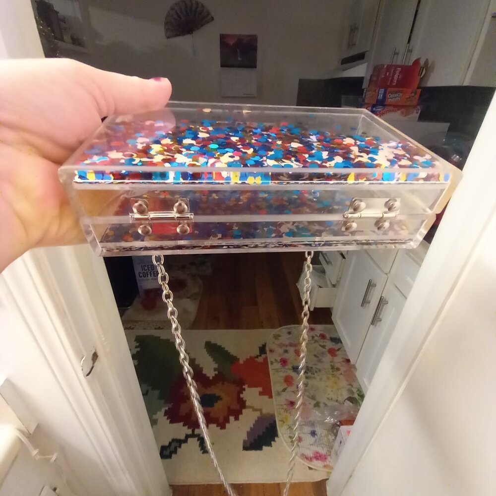 Clear Multi Color Sequin Crossbody - image 5